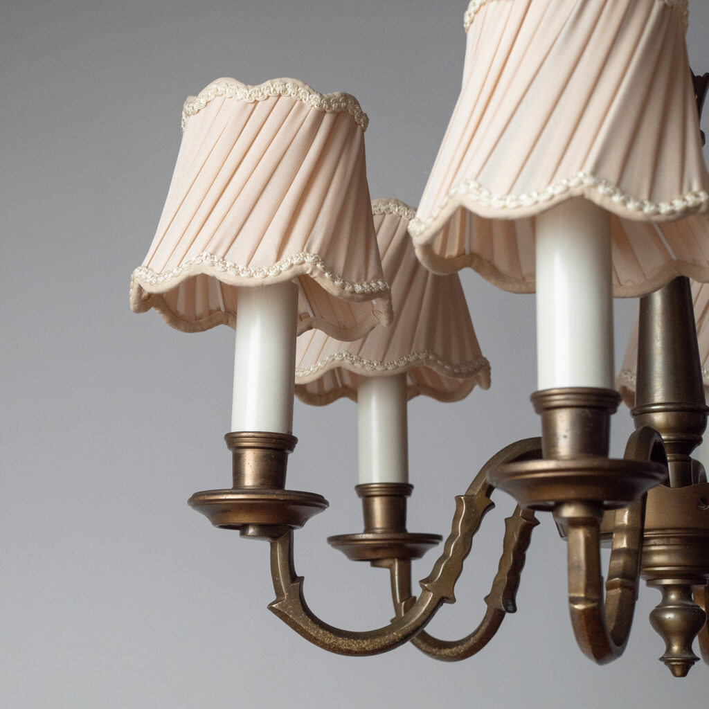 Bröderna Malmströms Patinated Brass Chandelier, 1940s