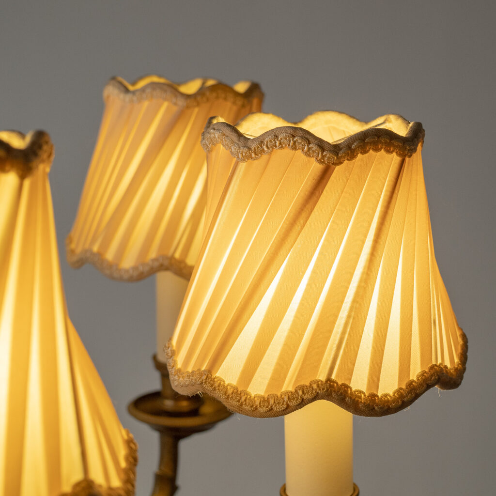 Bröderna Malmströms Patinated Brass Chandelier, 1940s