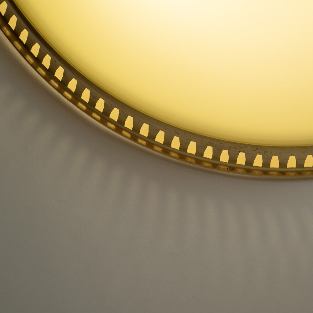 German Brass And Glass Flush Mount, 1950s