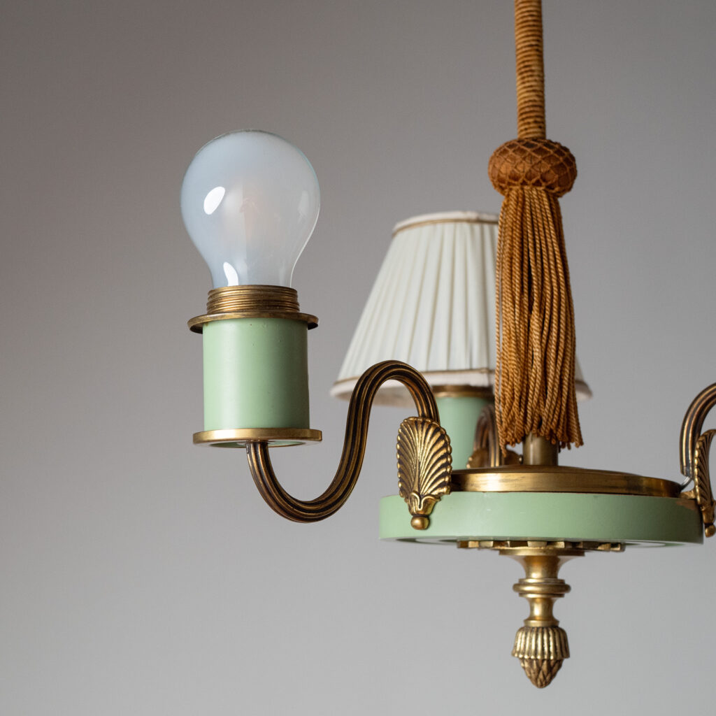 Eric Tidstrand Nordiska Kompaniet Brass And Wood Chandelier, 1937