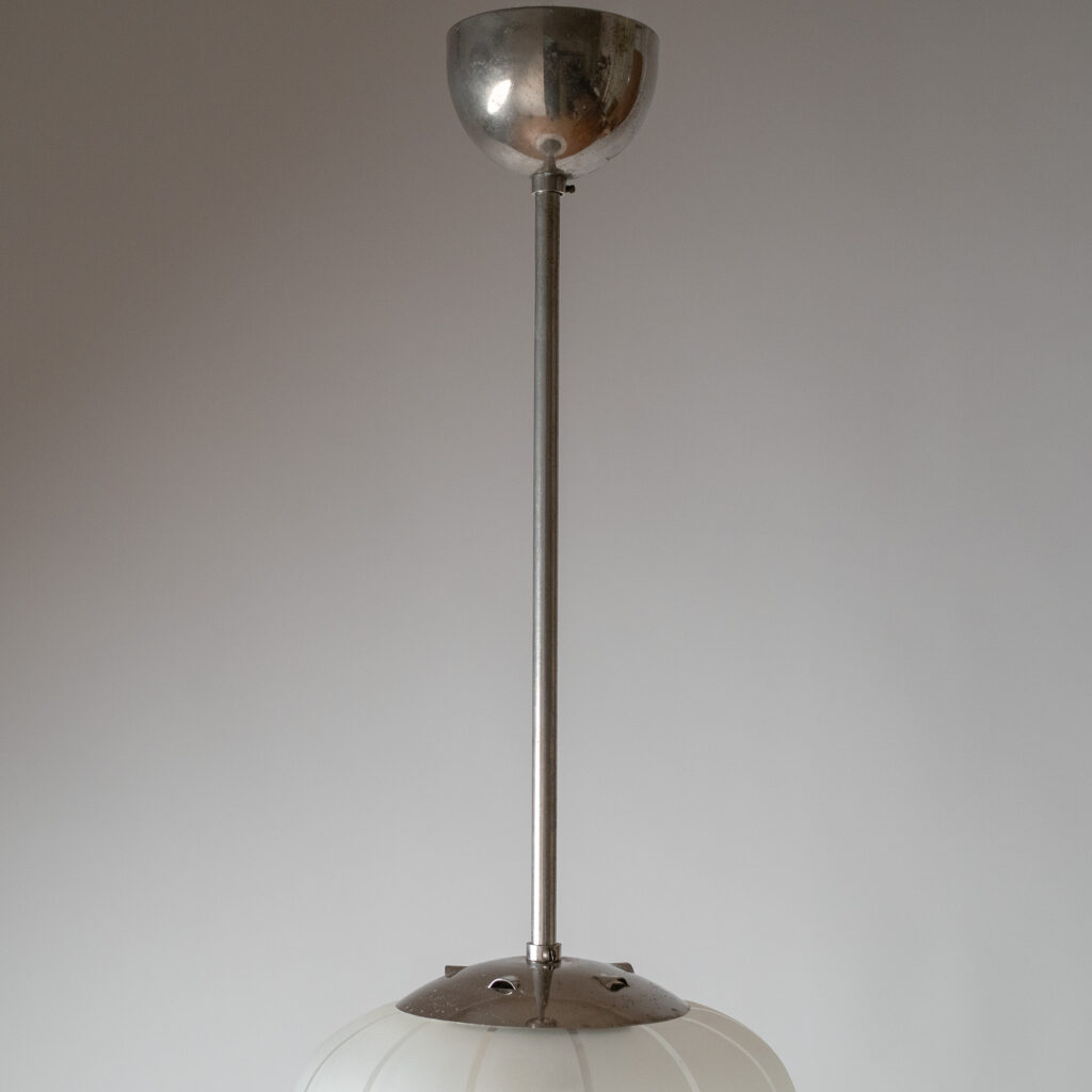 Swedish Etched Glass Pendant, circa 1950