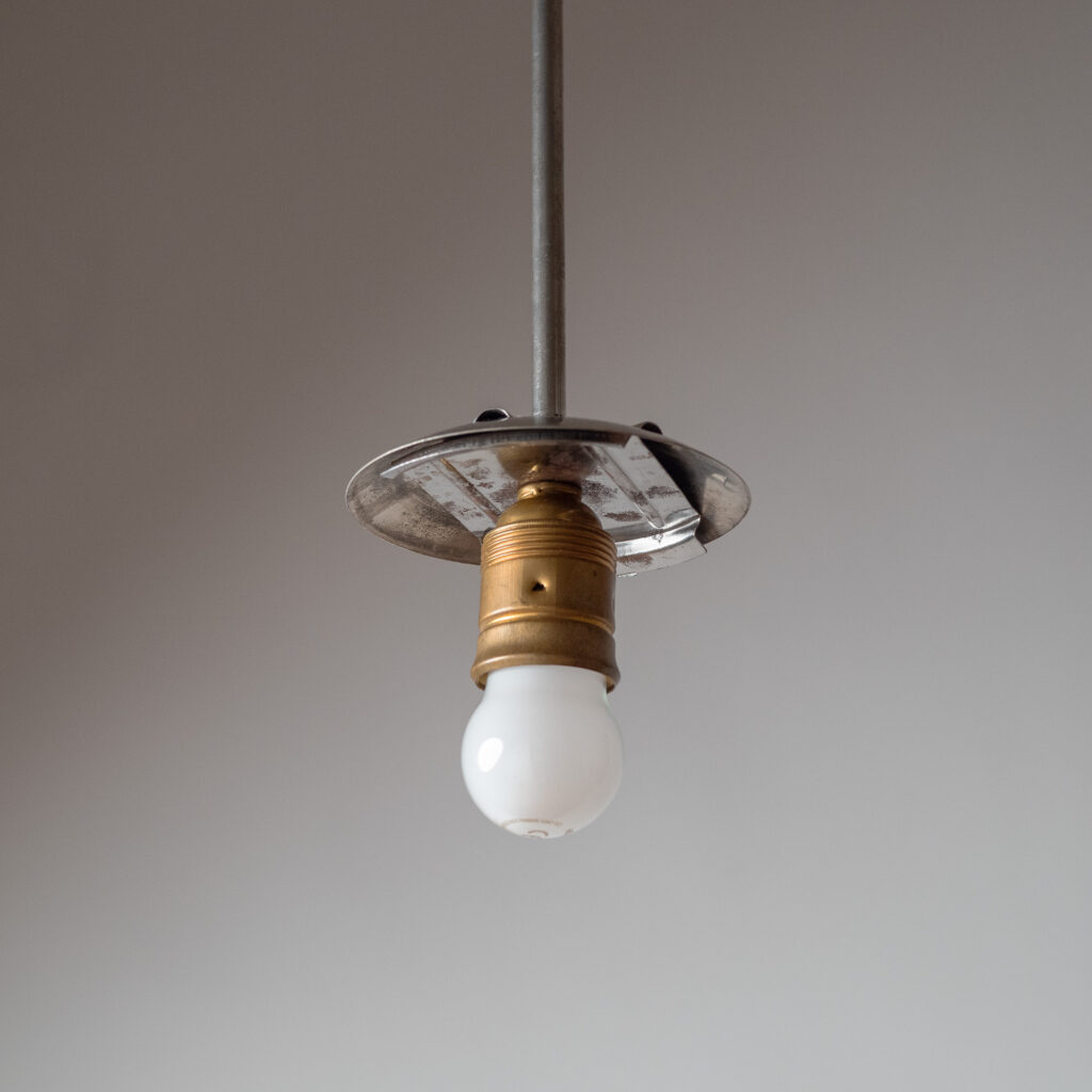 Swedish Etched Glass Pendant, circa 1950