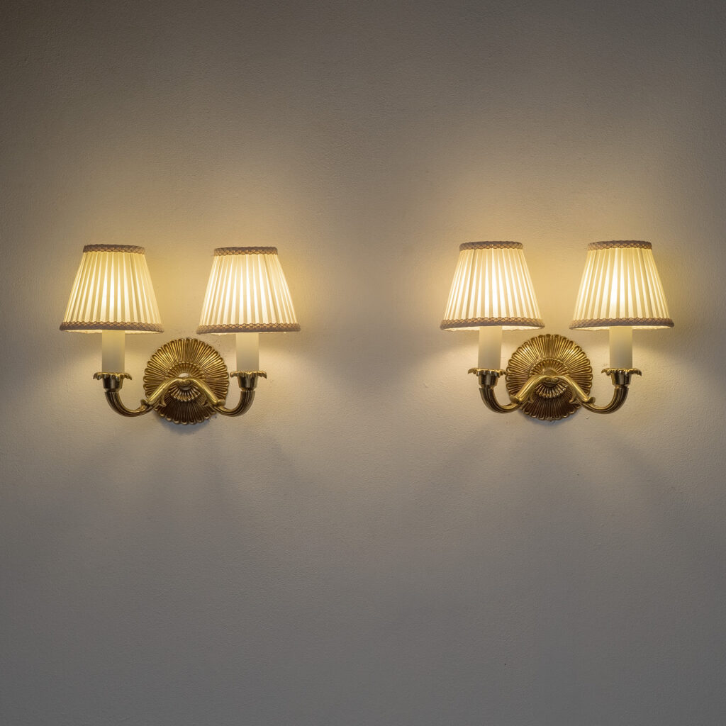 Bröderna Malmströms Brass Wall Lights, 1950s