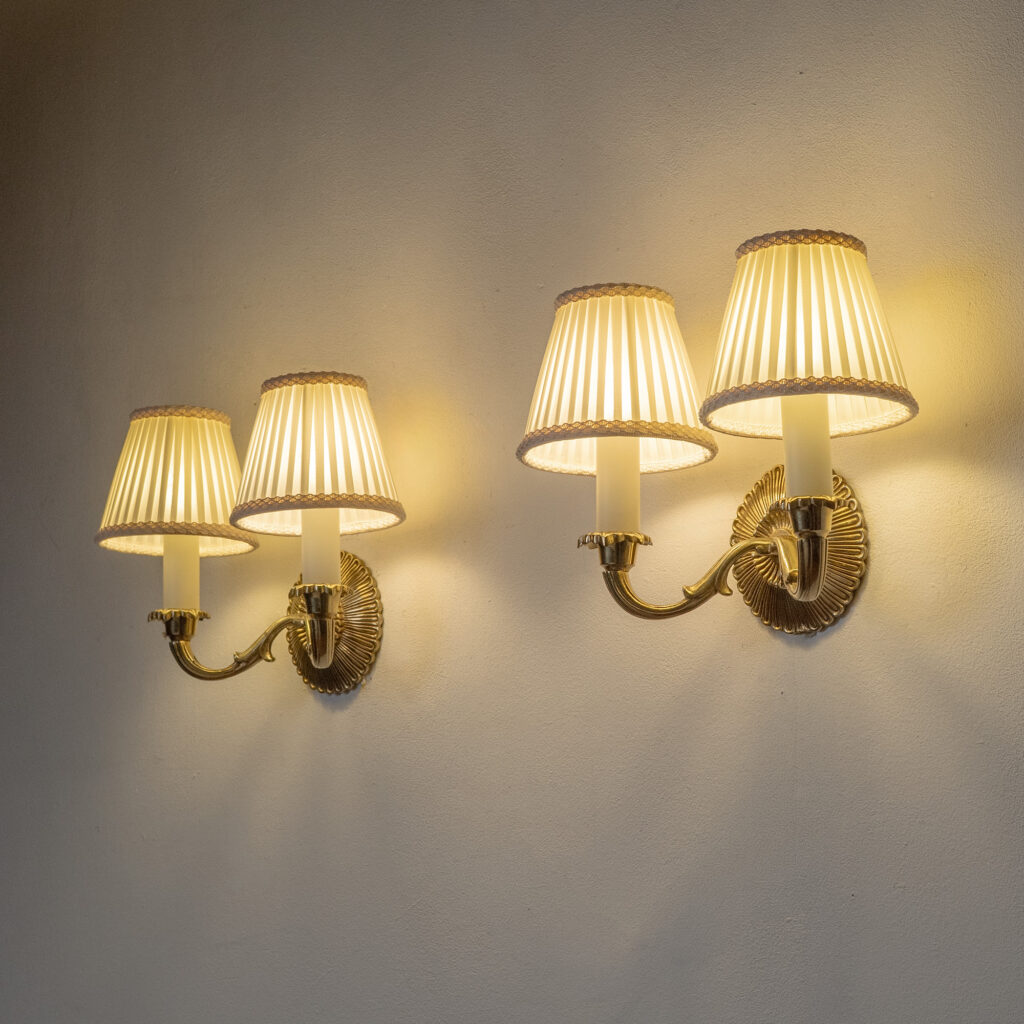 Bröderna Malmströms Brass Wall Lights, 1950s