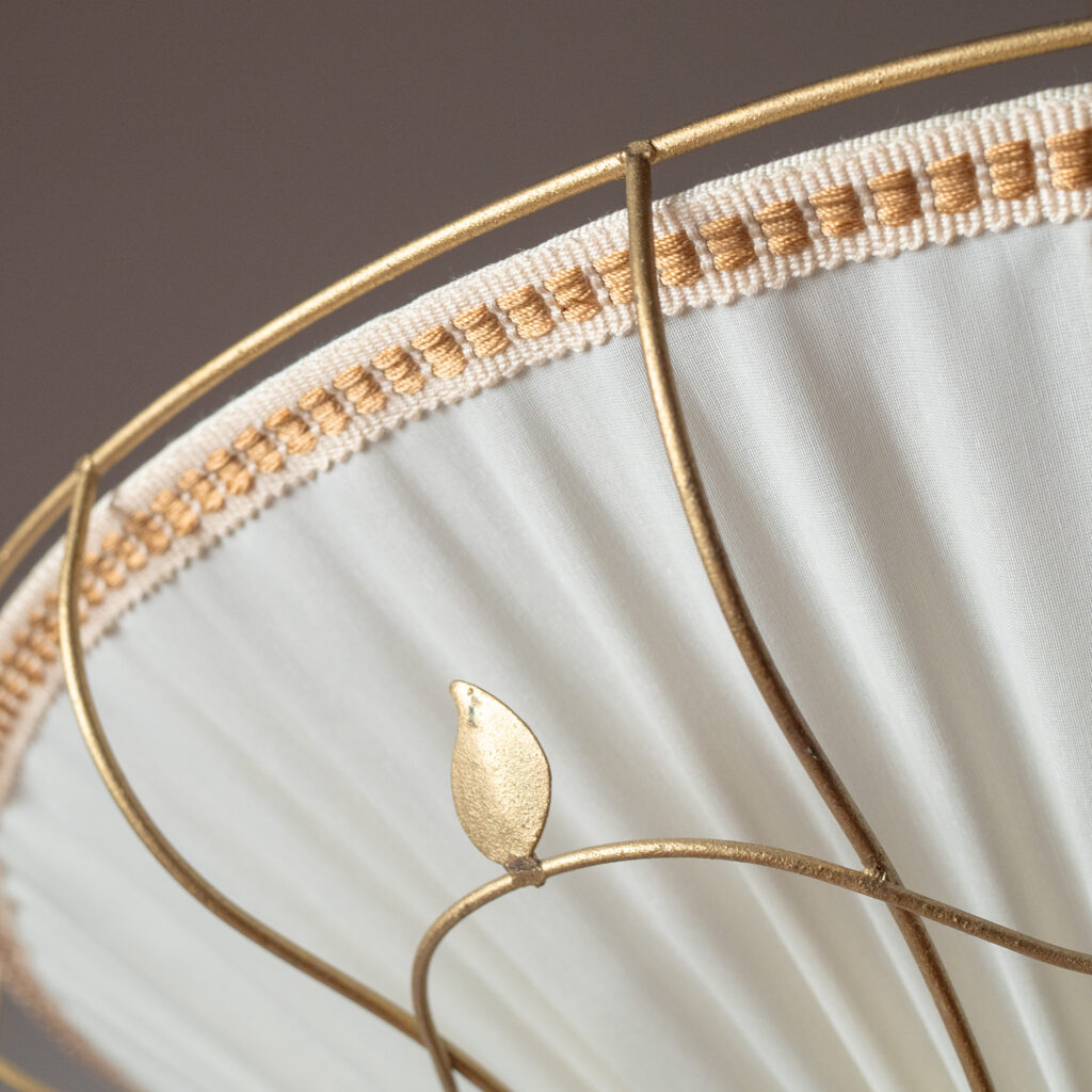 Swedish Brass And Fabric Chandelier, circa 1950