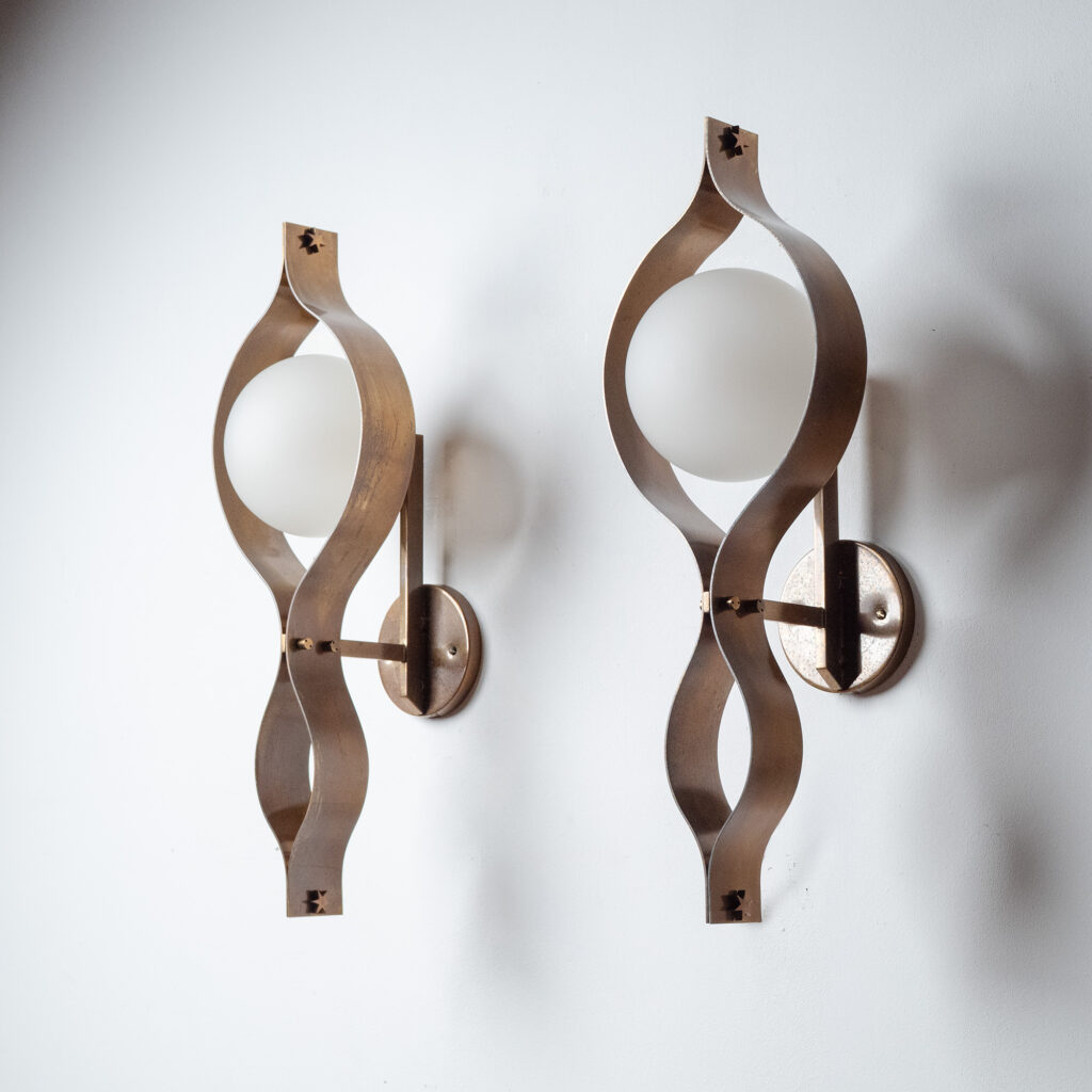 Gio Ponti 'Pavone' Wall Lights, circa 1961