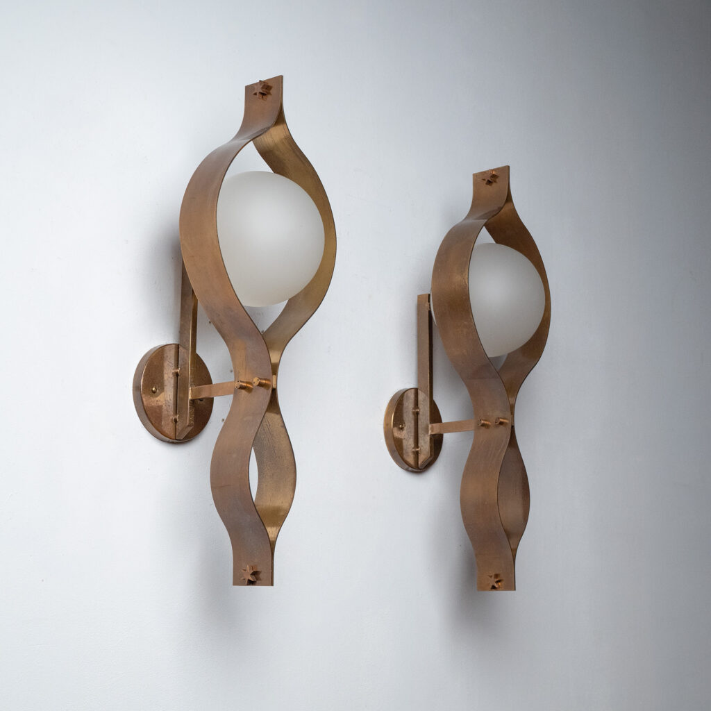 Gio Ponti 'Pavone' Wall Lights, circa 1961