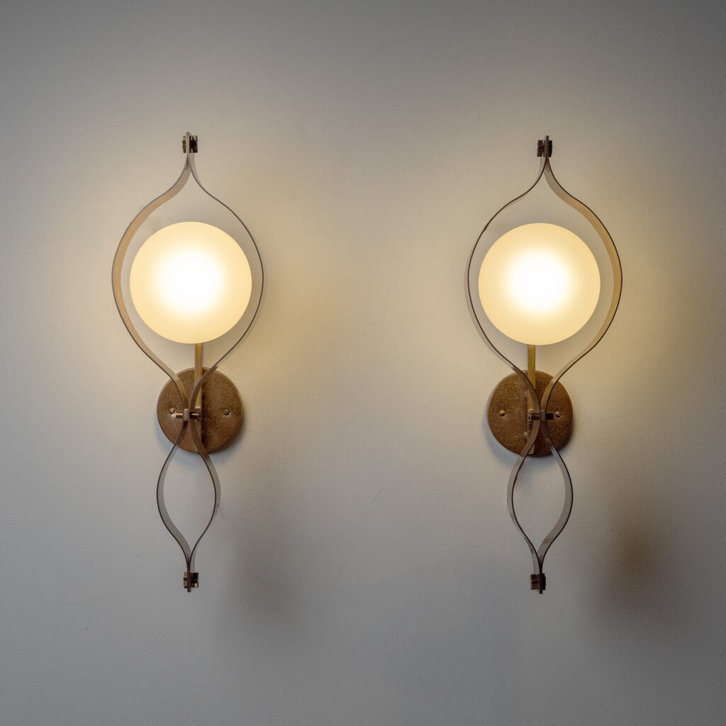 Gio Ponti 'Pavone' Wall Lights, circa 1961