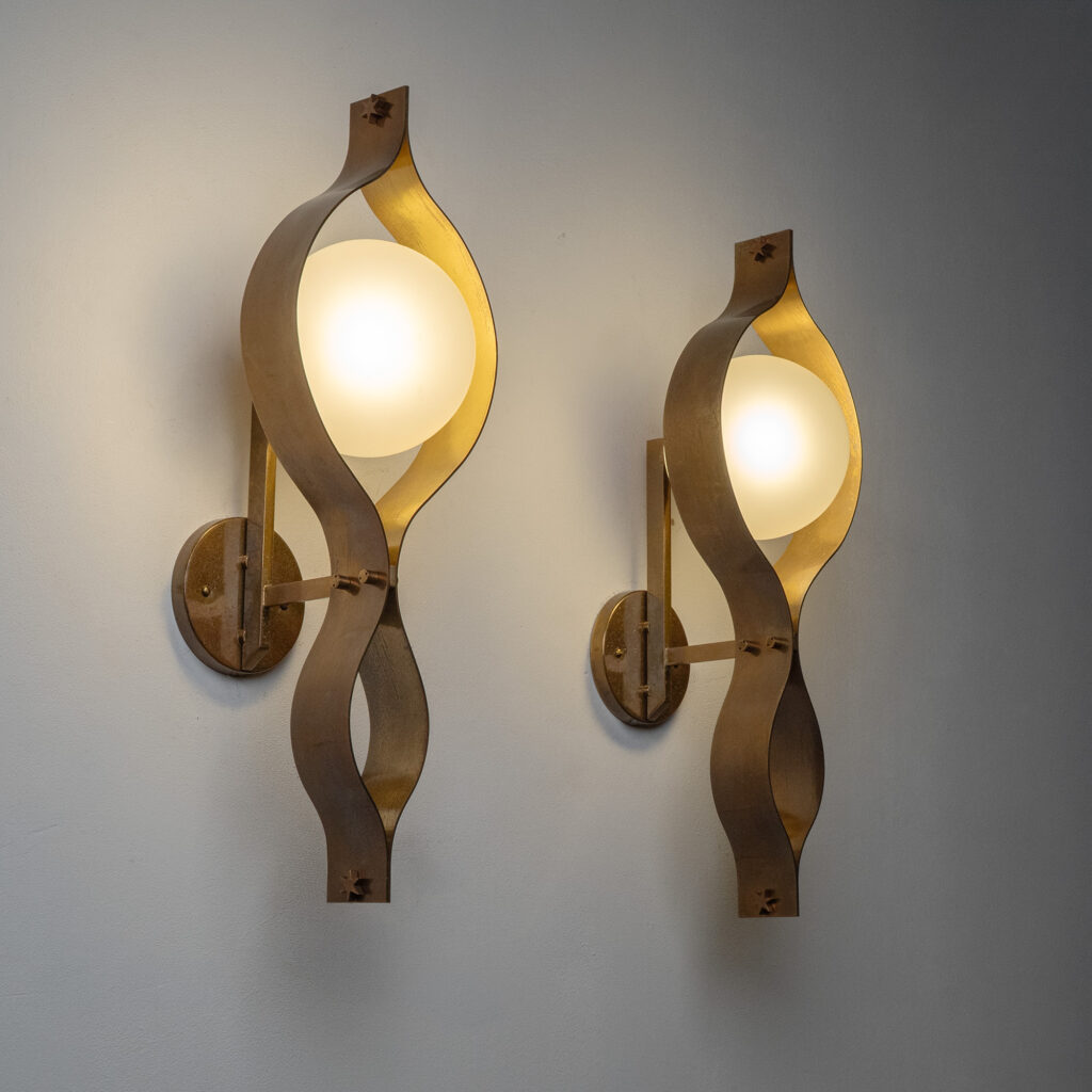 Gio Ponti 'Pavone' Wall Lights, circa 1961
