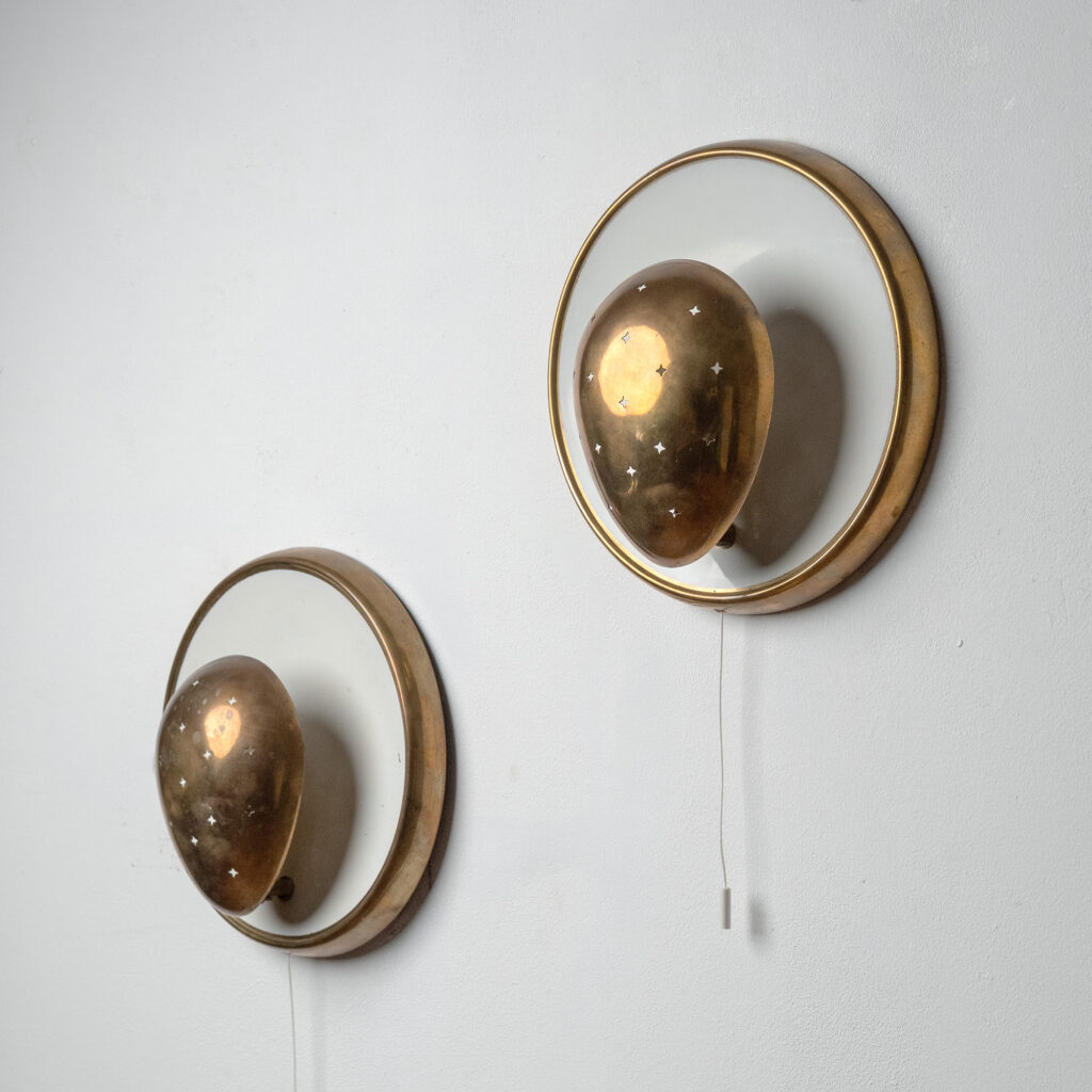 German Brass Sconces, 1950s