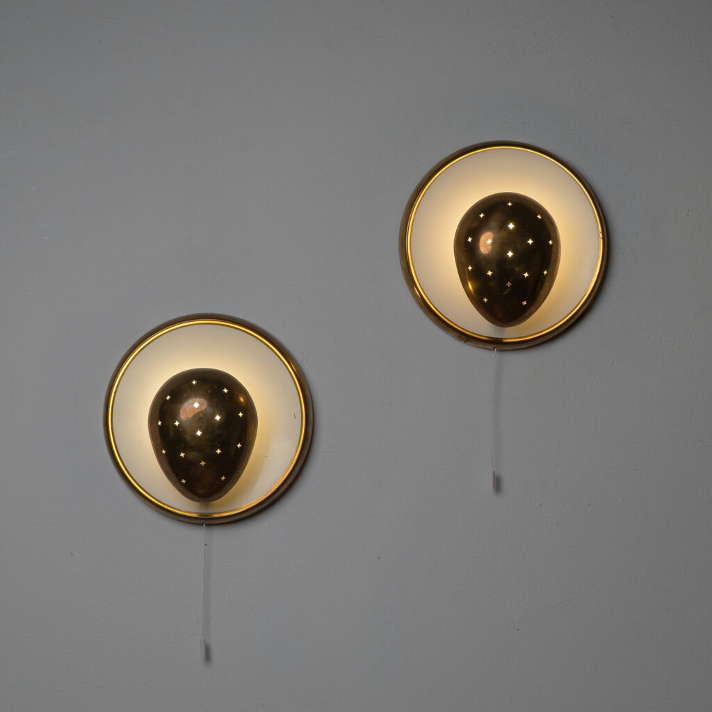 German Brass Sconces, 1950s