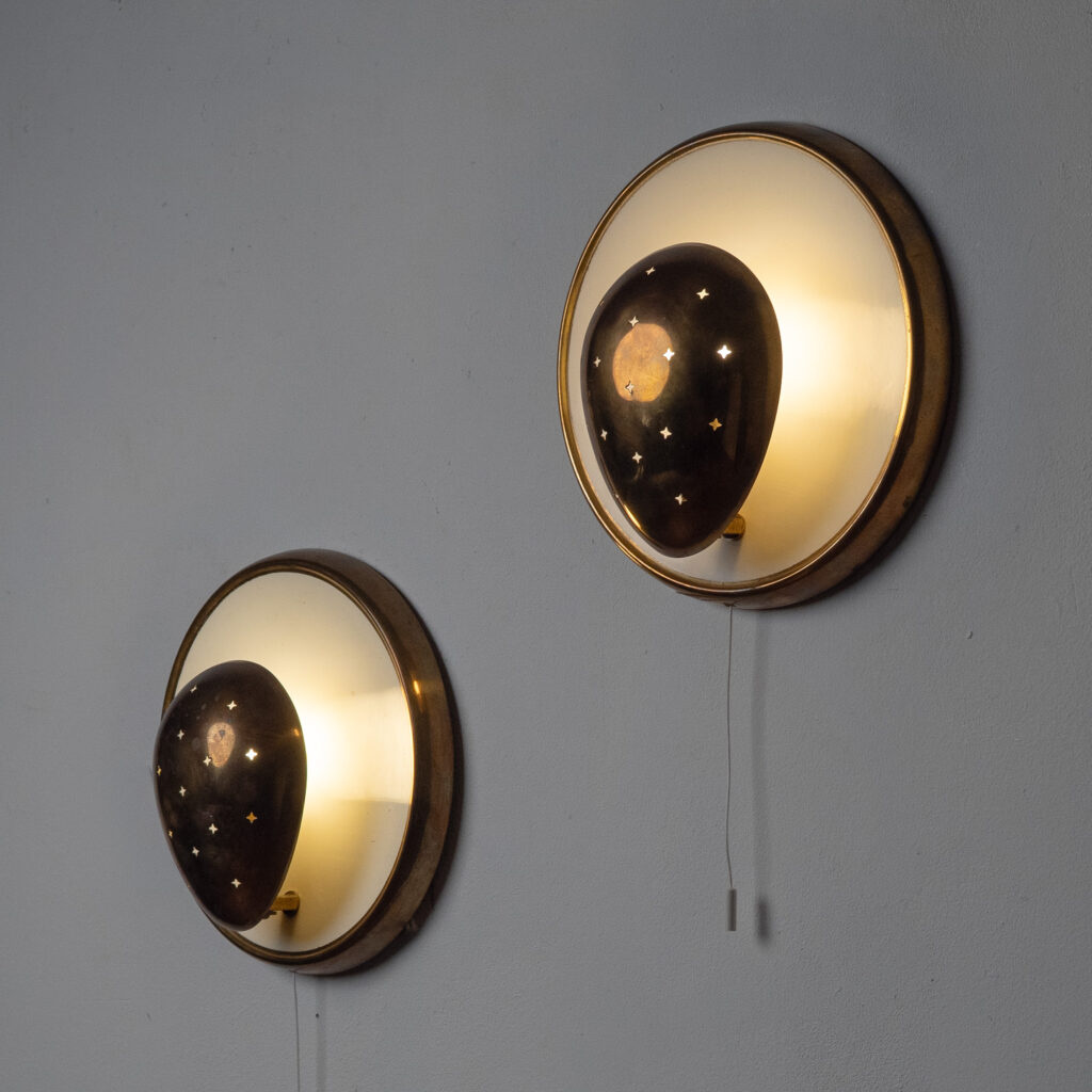 German Brass Sconces, 1950s
