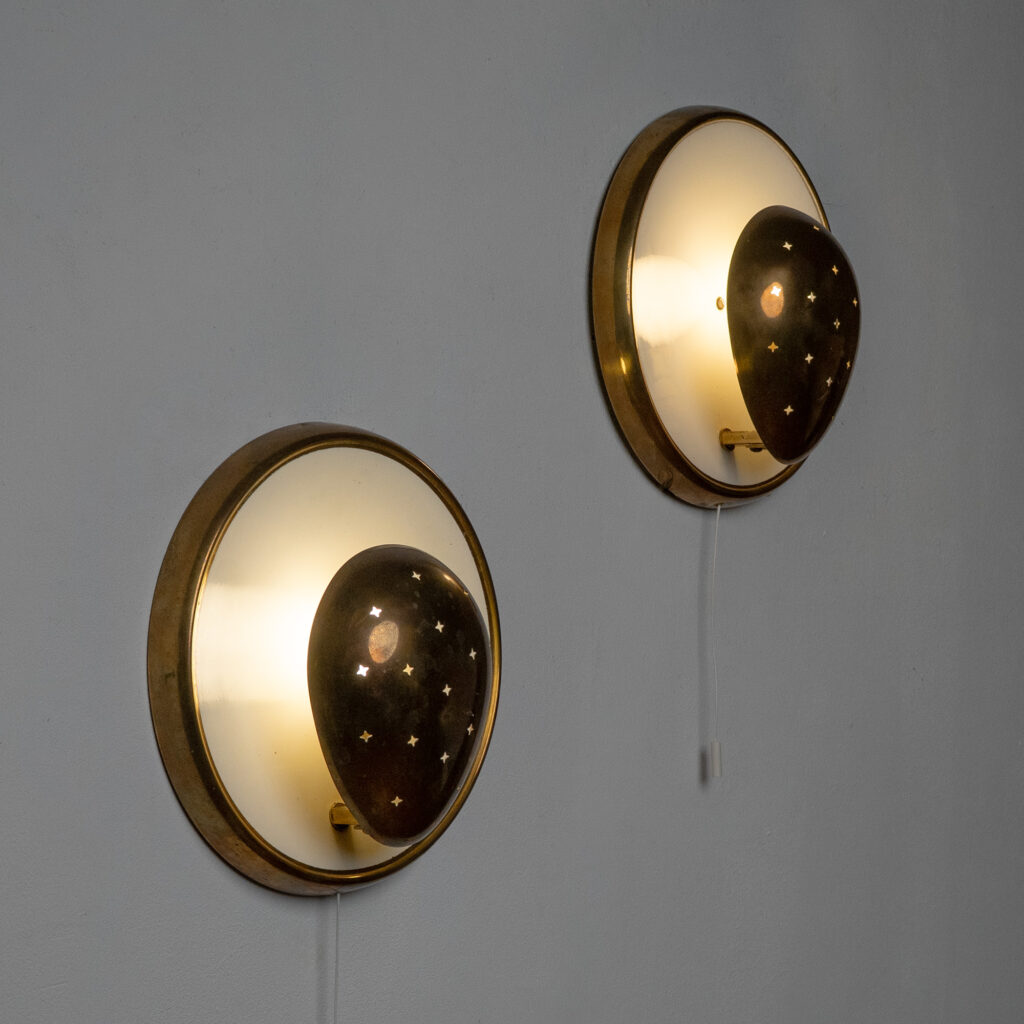 German Brass Sconces, 1950s