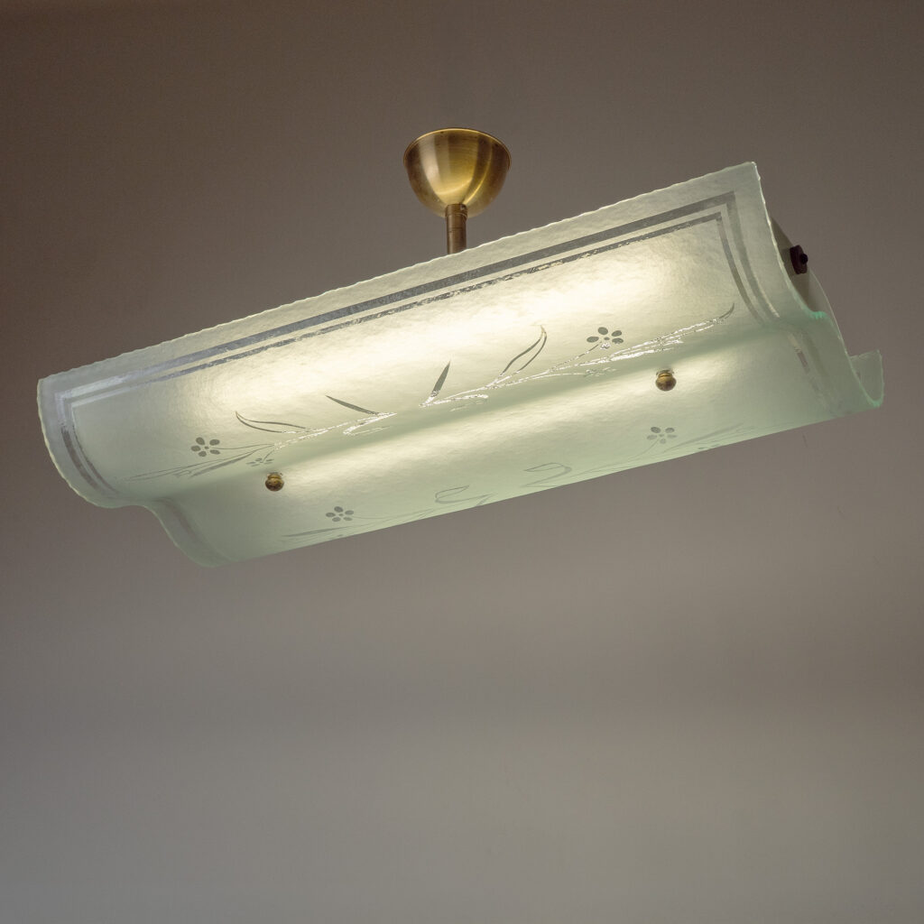 Swedish Glass Ceiling Light, 1940s