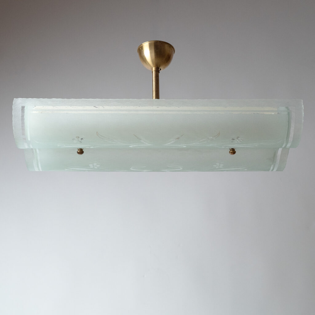 Swedish Glass Ceiling Light, 1940s