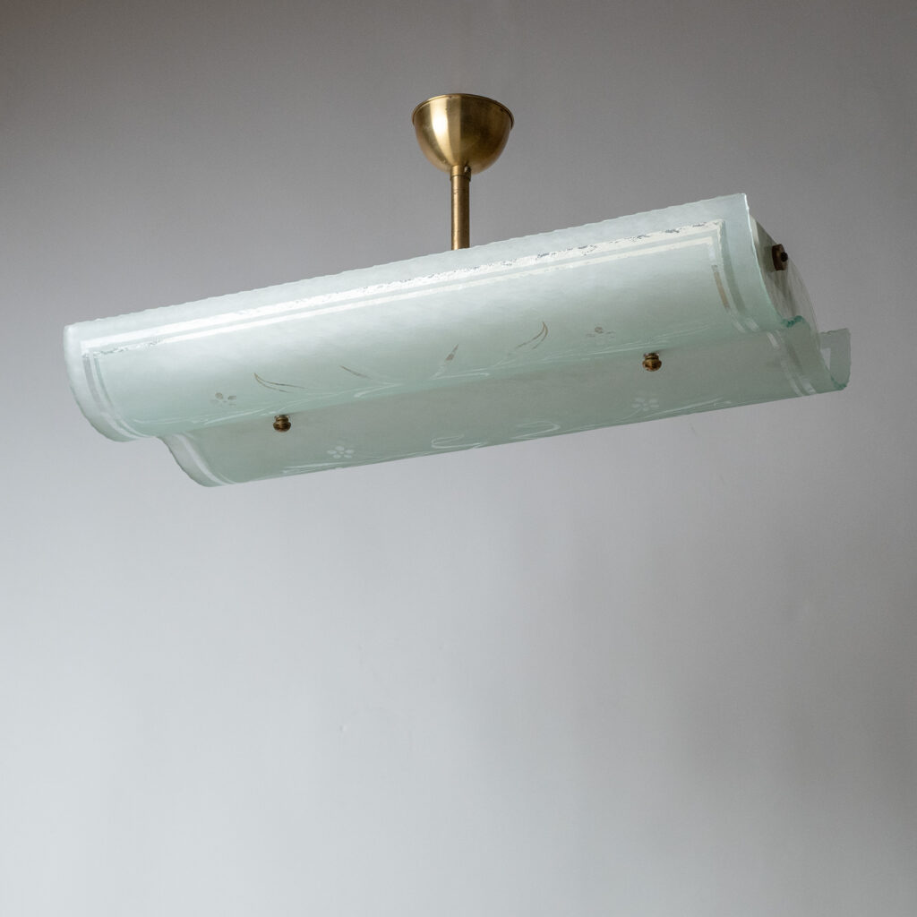 Swedish Glass Ceiling Light, 1940s