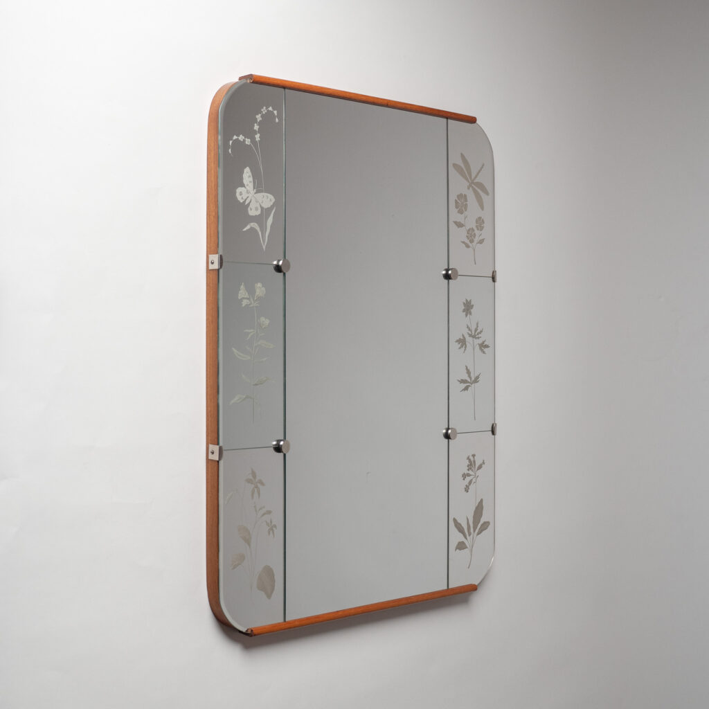 Swedish Etched Mirror, circa 1950