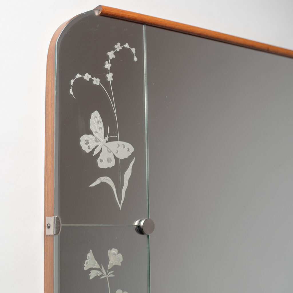Swedish Etched Mirror, circa 1950
