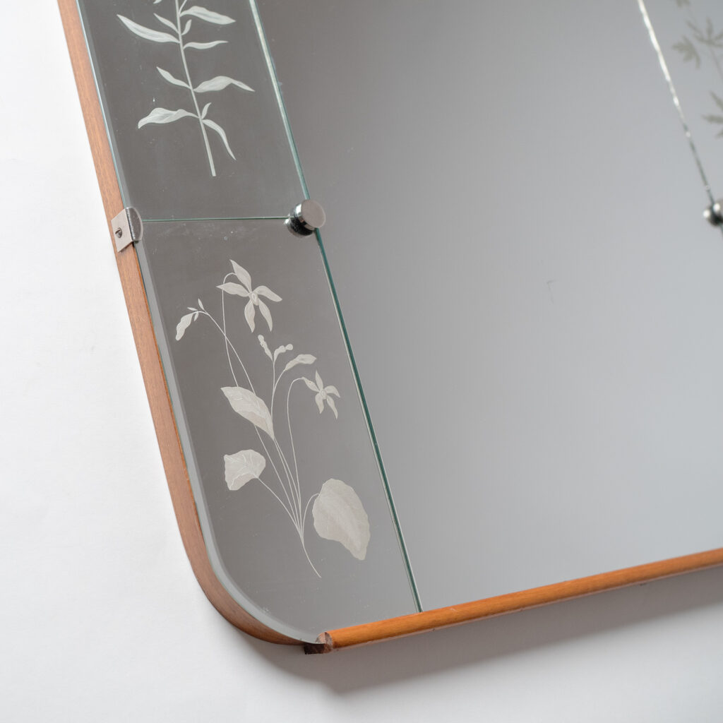 Swedish Etched Mirror, circa 1950
