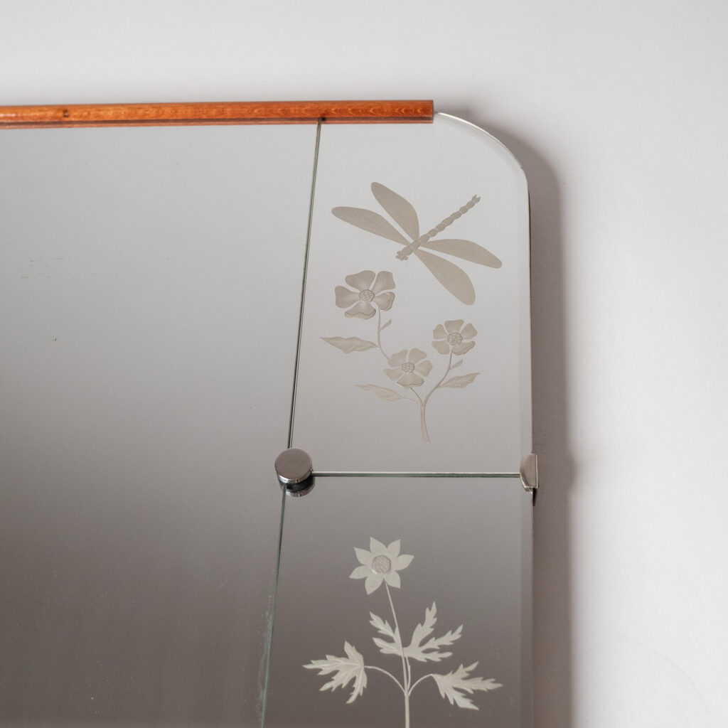 Swedish Etched Mirror, circa 1950