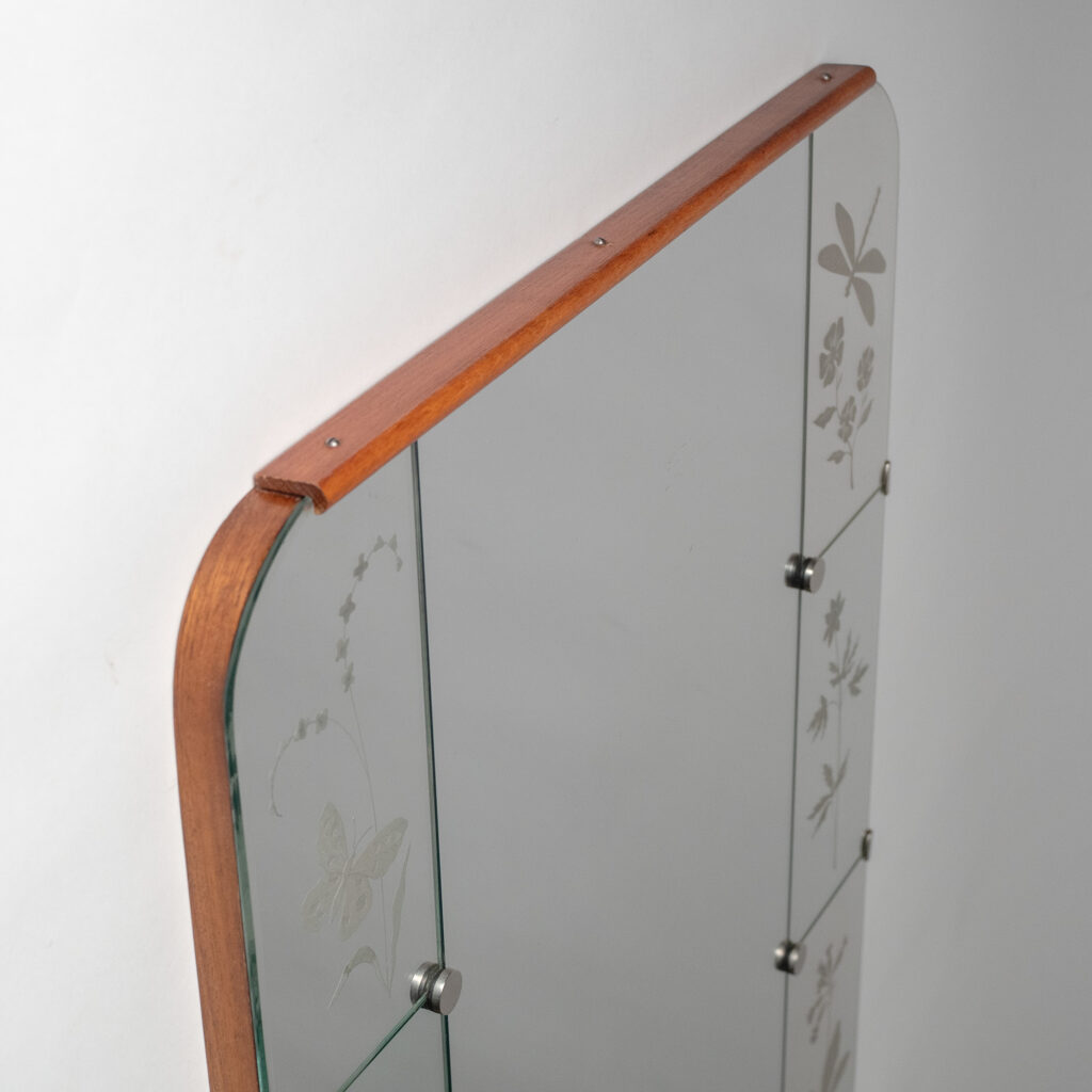 Swedish Etched Mirror, circa 1950