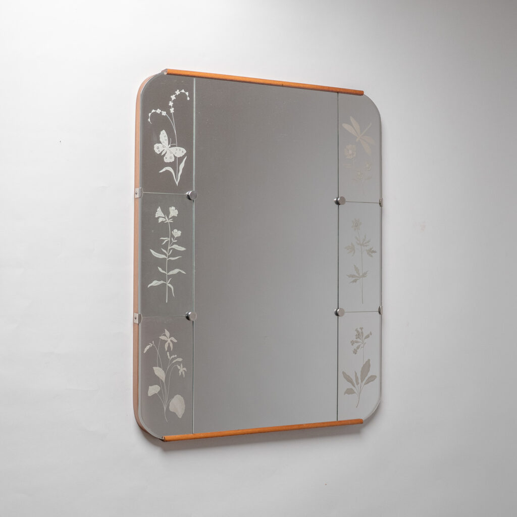 Swedish Etched Mirror, circa 1950