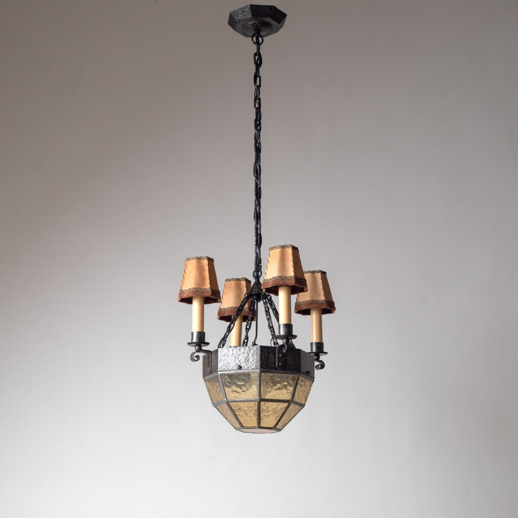 Swedish Iron And Glass Lantern, 1930s