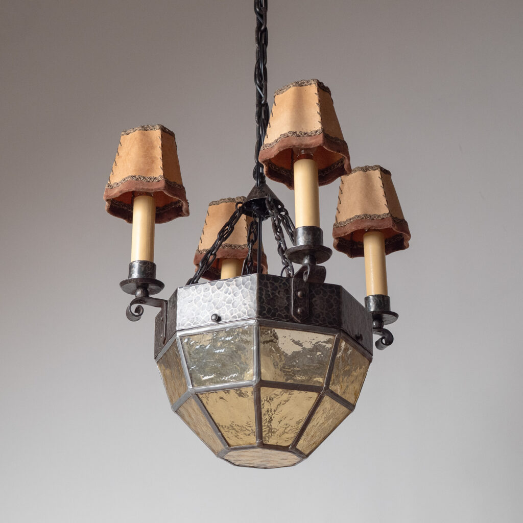 Swedish Iron And Glass Lantern, 1930s