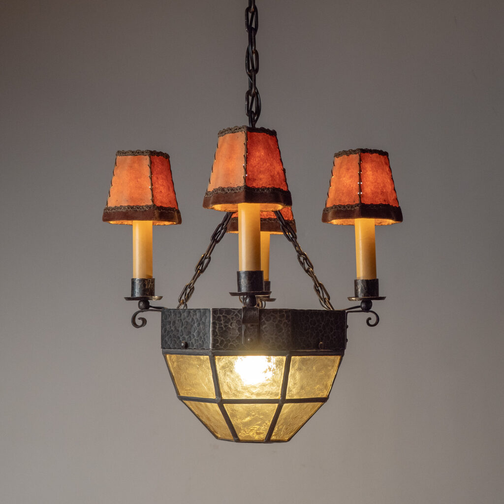 Swedish Iron And Glass Lantern, 1930s