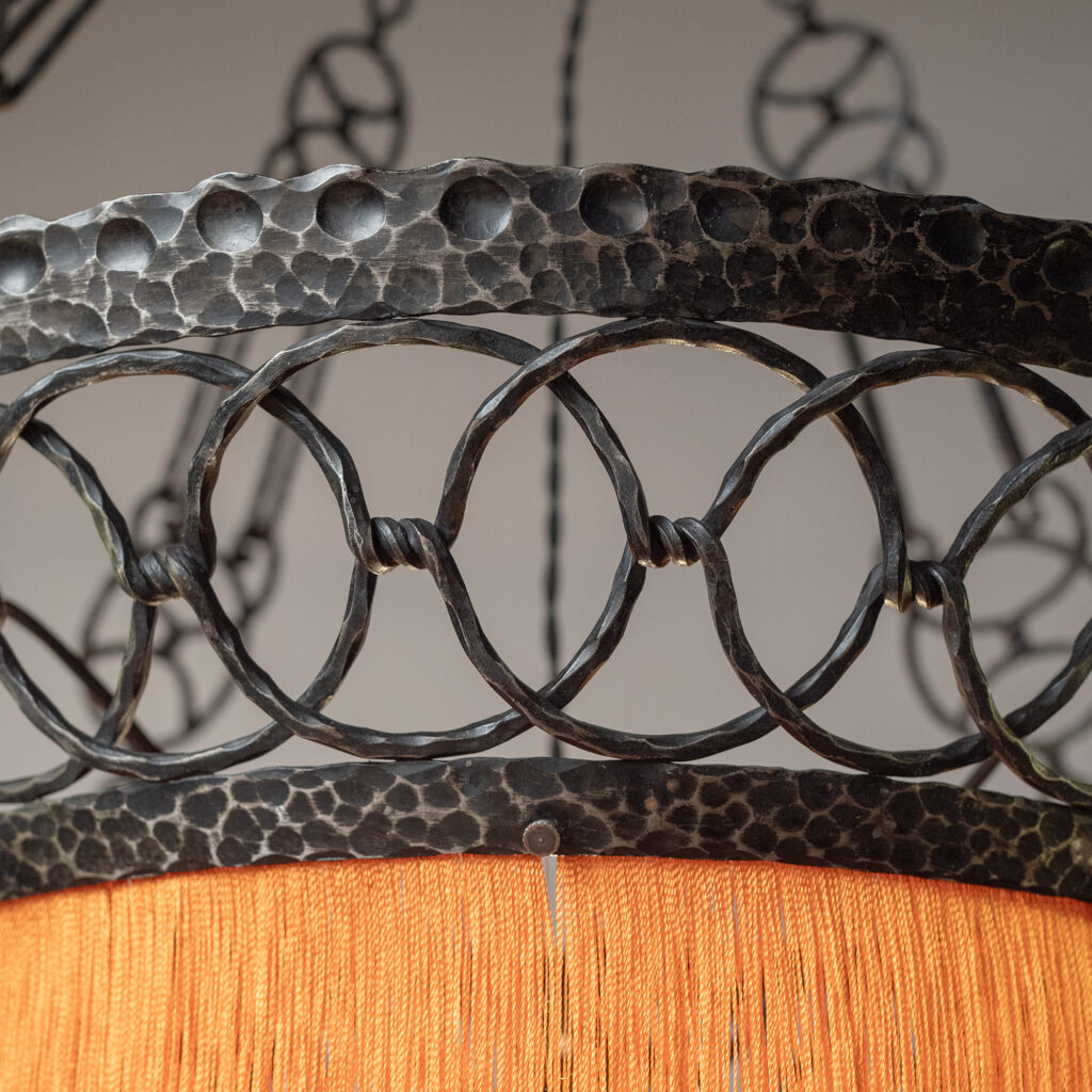 Böhlmarks Wrought Iron And Glass Chandelier, 1918