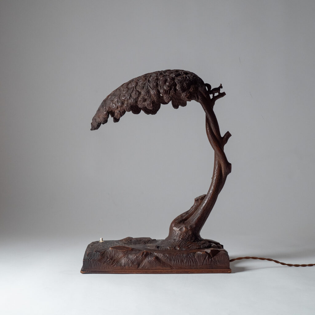 Italian Carved Wood Table Lamp, circa 1930