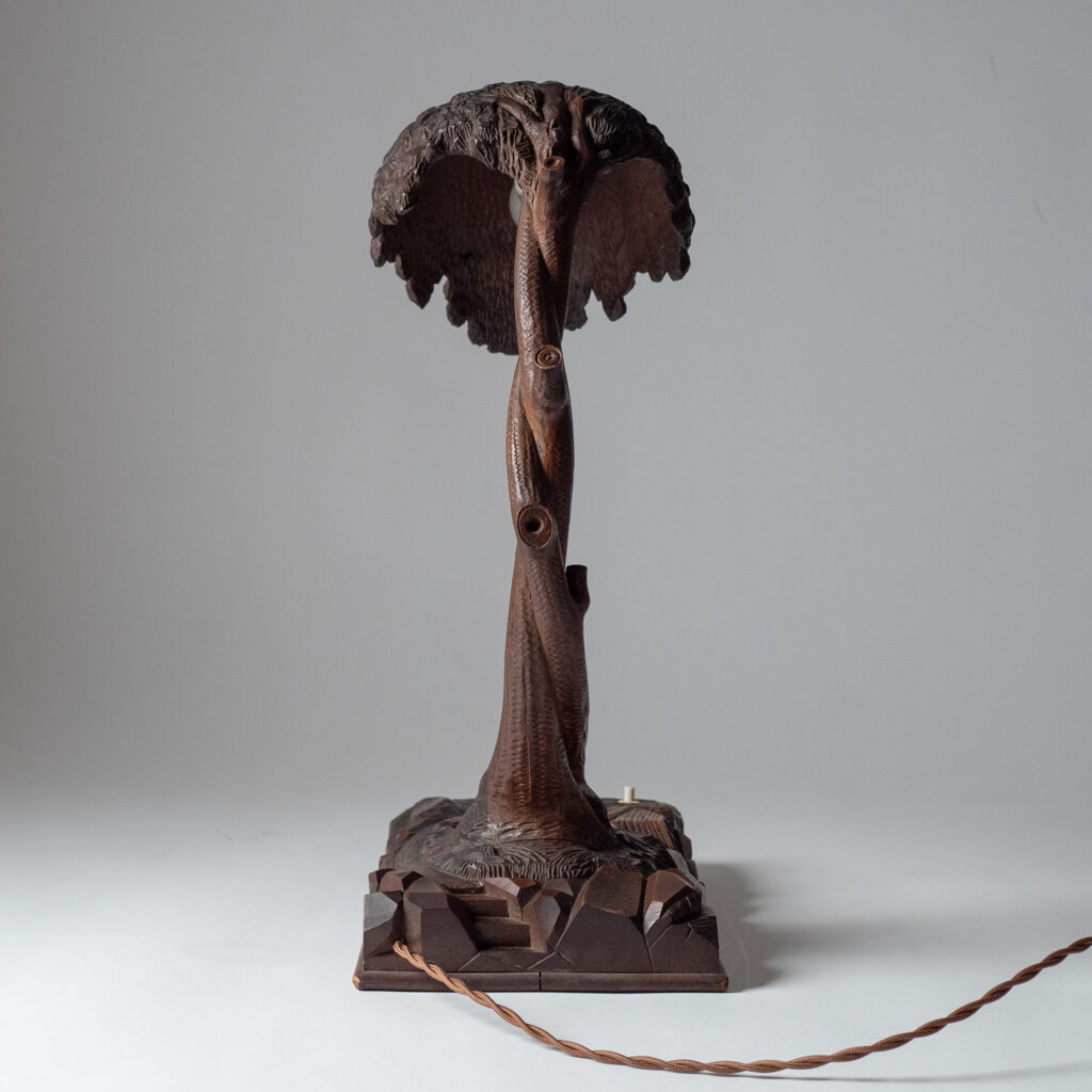 Italian Carved Wood Table Lamp, circa 1930
