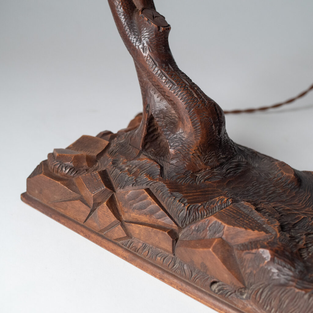 Italian Carved Wood Table Lamp, circa 1930