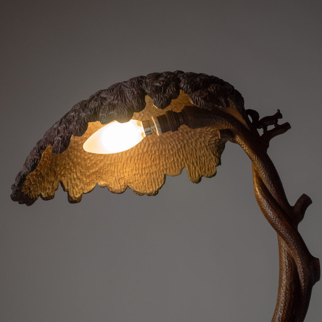 Italian Carved Wood Table Lamp, circa 1930