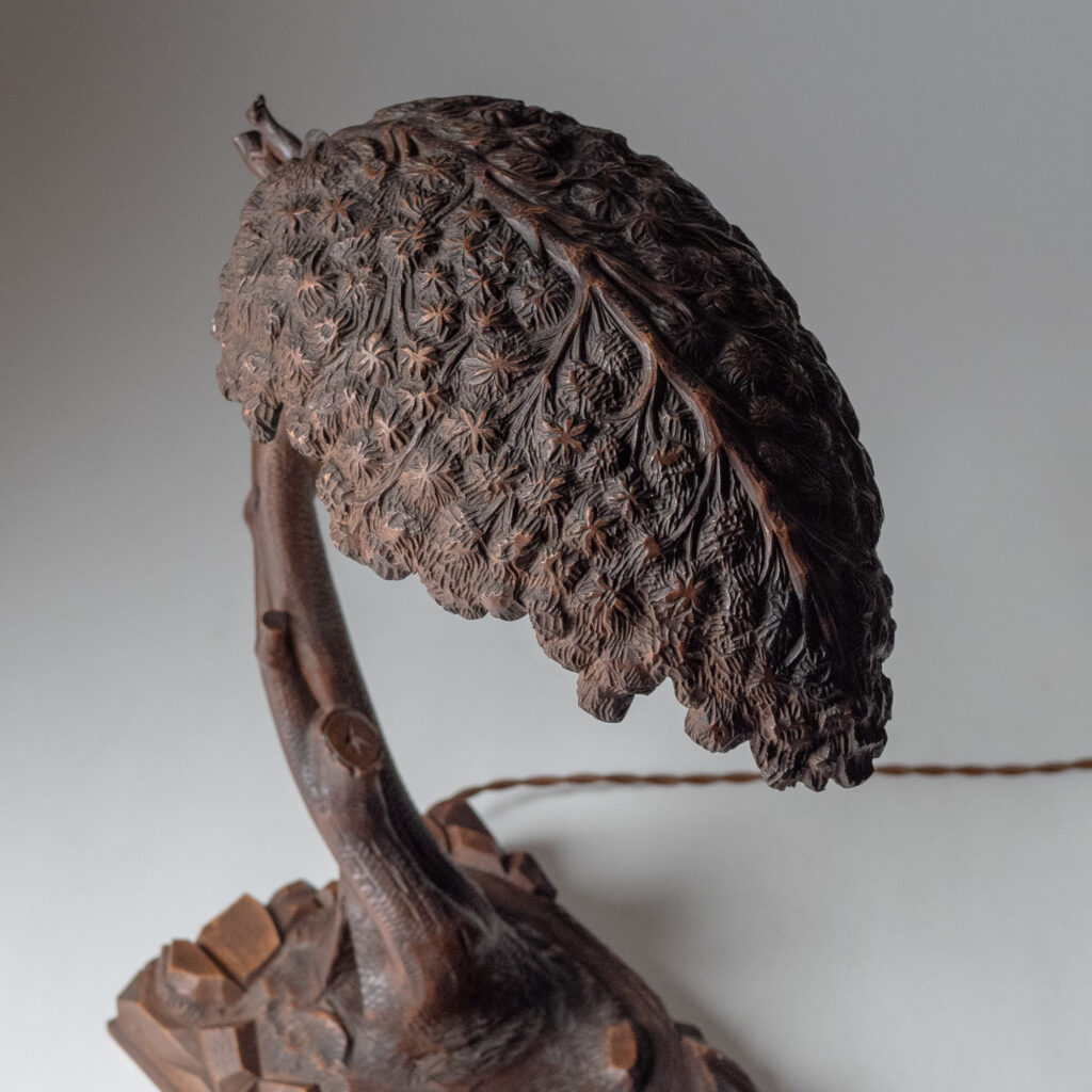 Italian Carved Wood Table Lamp, circa 1930