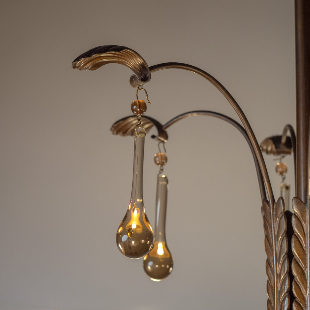 Harald Notini Brass And Glass Chandelier, Böhlmarks 1936