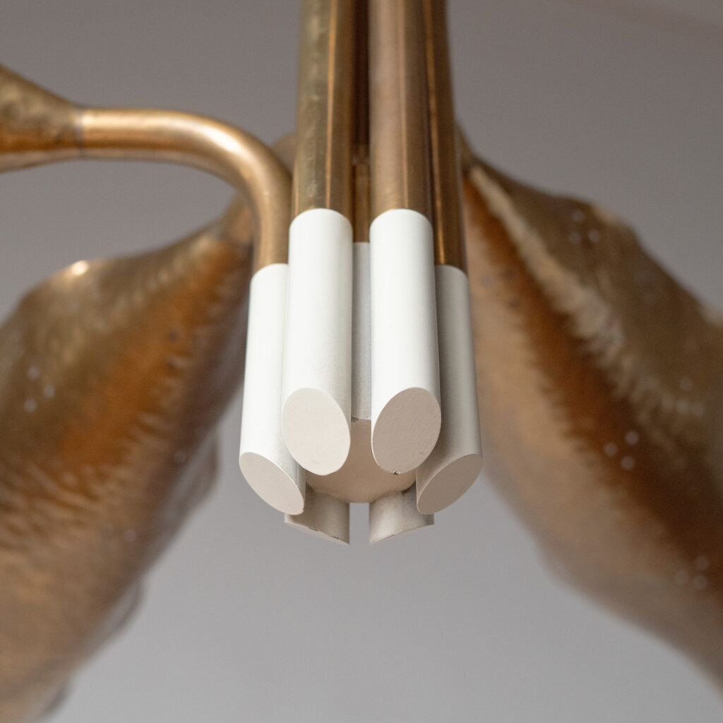 Angelo Lelii Brass Chandelier, Arredoluce 1951