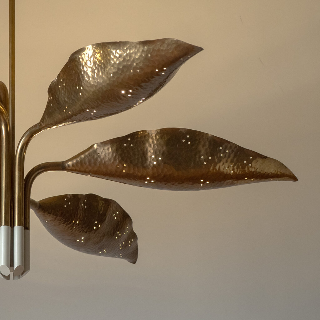 Angelo Lelii Brass Chandelier, Arredoluce 1951