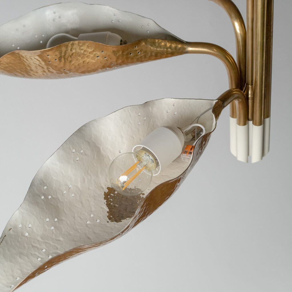 Angelo Lelii Brass Chandelier, Arredoluce 1951